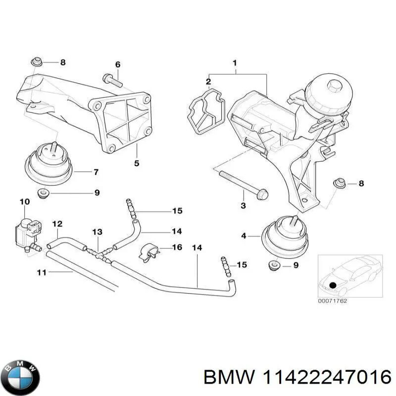 Uszczelka adaptera filtra oleju BMW 11422247016 cena, od 13,64 USD