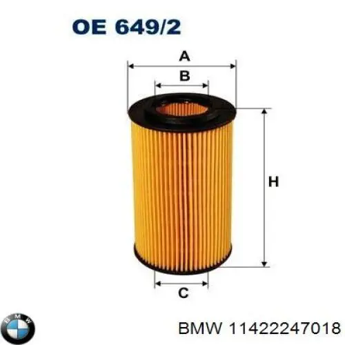 Filtr oleju BMW 11422247018 cena, od 5,32 USD