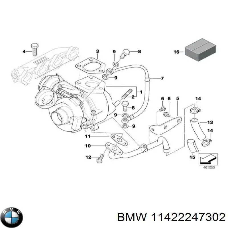 Rurka (przewód) dopływu oleju do turbiny BMW 11422247302 cena, od 27,06 USD