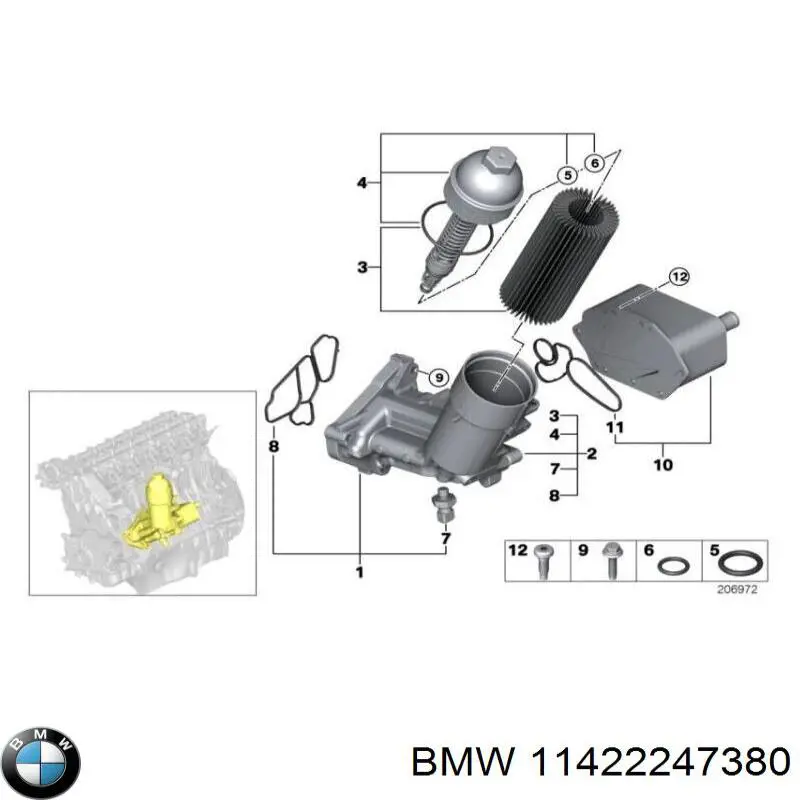 Uszczelka chłodnicy oleju BMW 11422247380 cena, od 10,03 USD