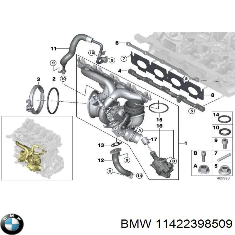 Rurka (przewód) dopływu oleju do turbiny BMW 11422658749 cena, od 64,14 USD