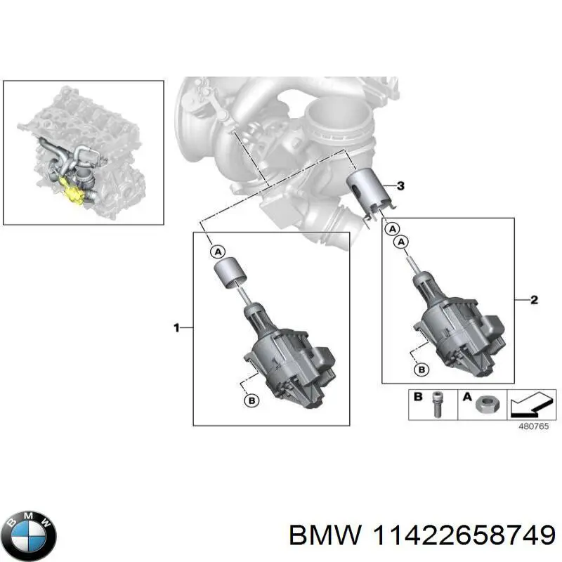 11422658749 BMW Rurka (przewód) dopływu oleju do turbiny
