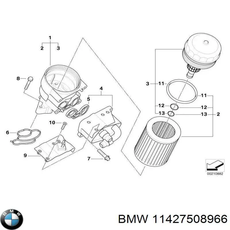 Obudowa filtra oleju BMW 11427508966 cena, od 109,40 USD