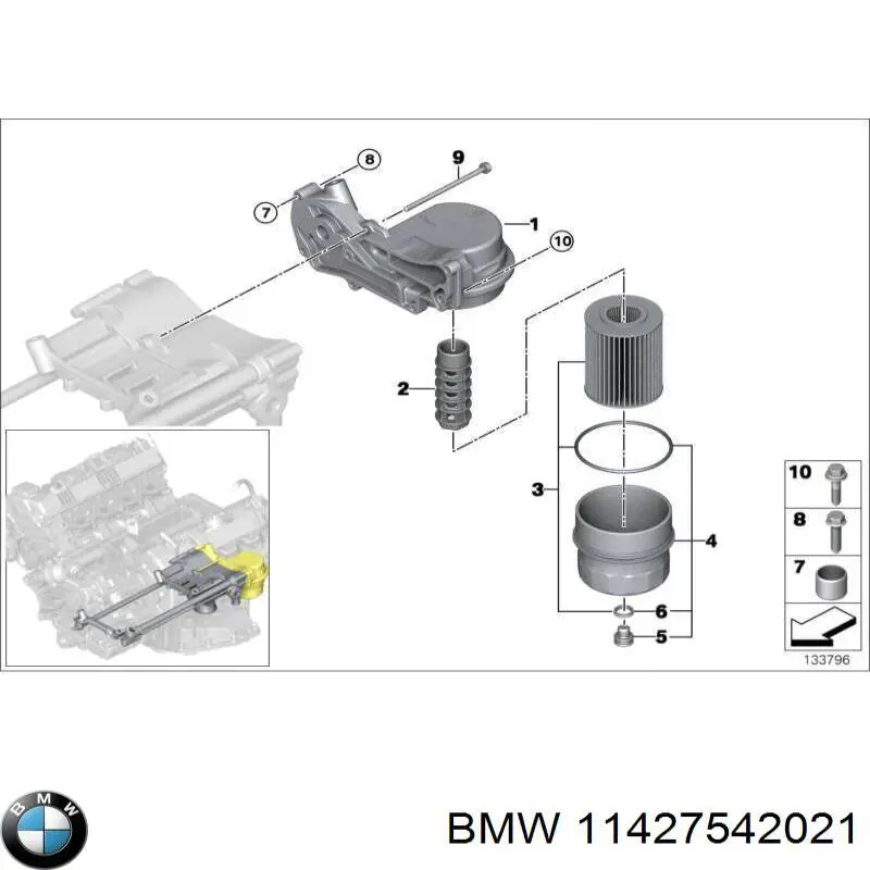 Do koszyka 11427542021 BMW Filtr oleju