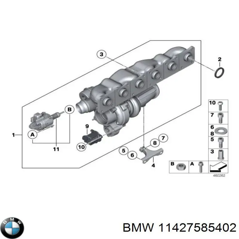 11427585402 BMW rurka (przewód dopływu oleju do turbiny)