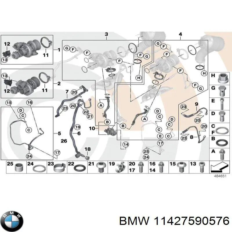 Uszczelka przewodu dopływu oleju do turbiny do BMW X6 (E71)