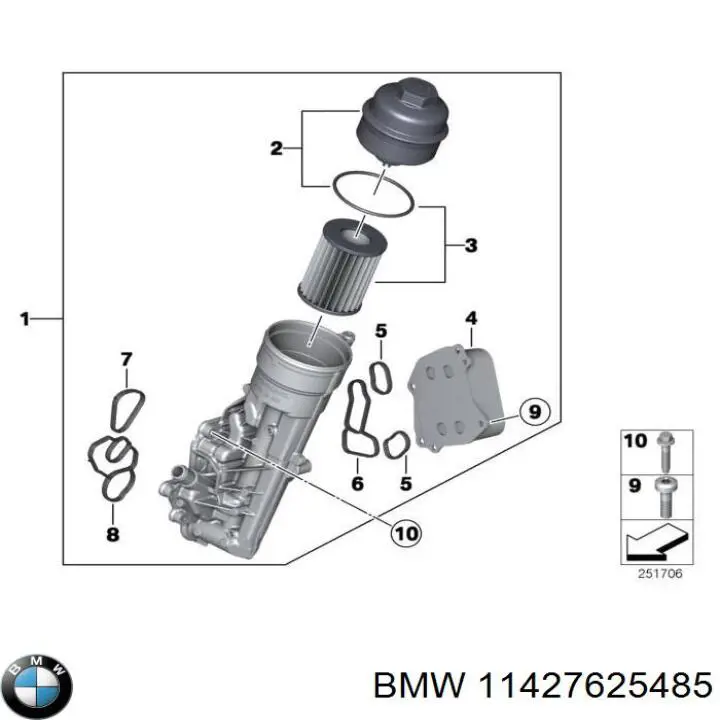 11427625485 BMW uszczelka adaptera filtra oleju