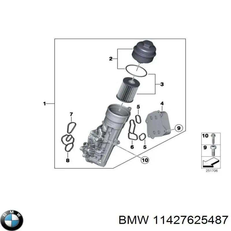 11427625487 BMW uszczelka chłodnicy oleju