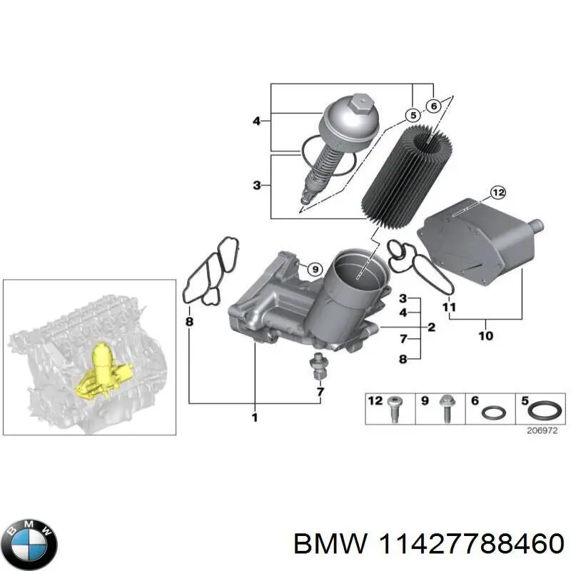 Filtr oleju BMW 11427788460 cena, od 10,53 USD