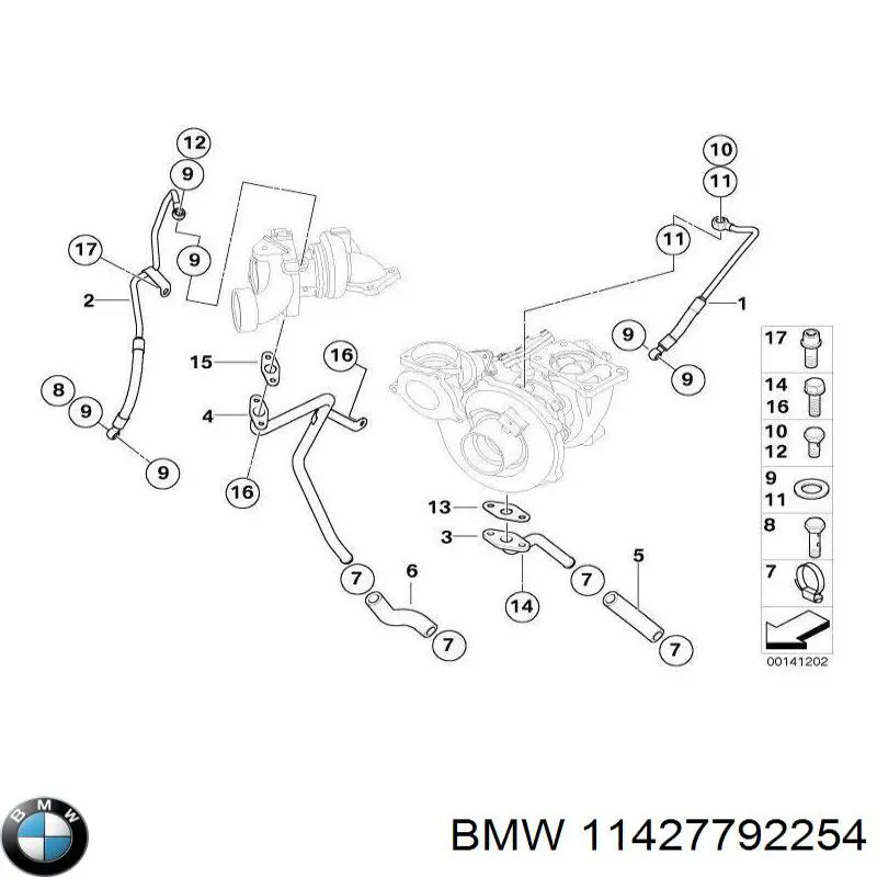 Do koszyka 11427792254 BMW Uszczelka przewodu spływu oleju z turbiny