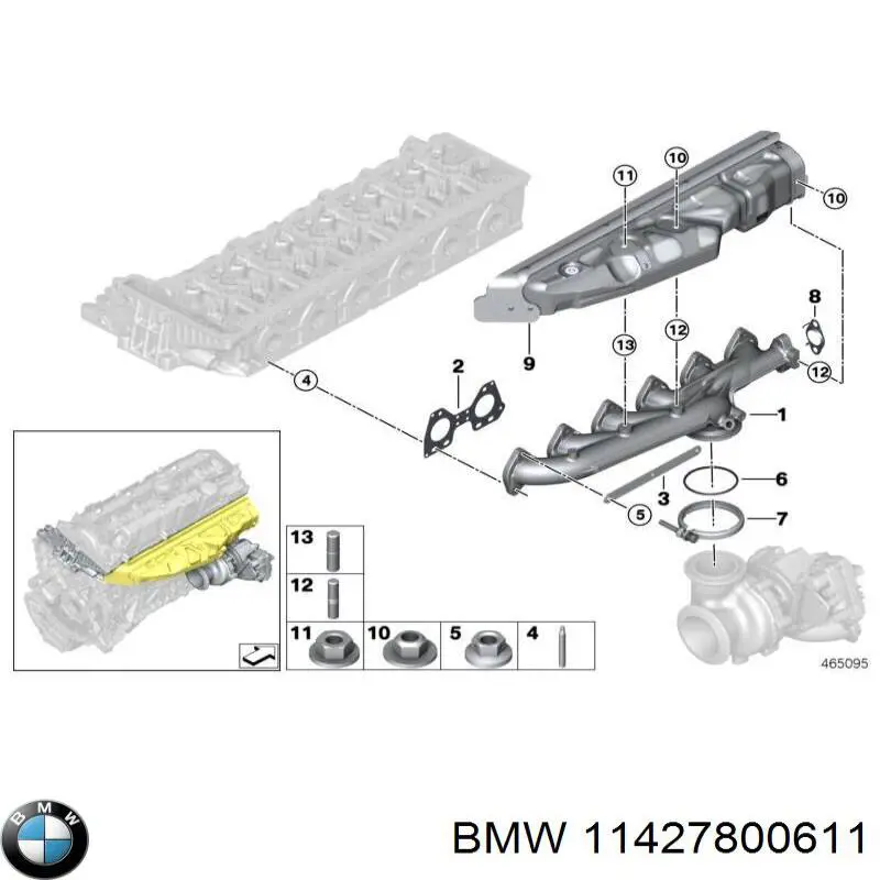 Rurka (przewód) dopływu oleju do turbiny BMW 11427800611 cena, od 104,06 USD