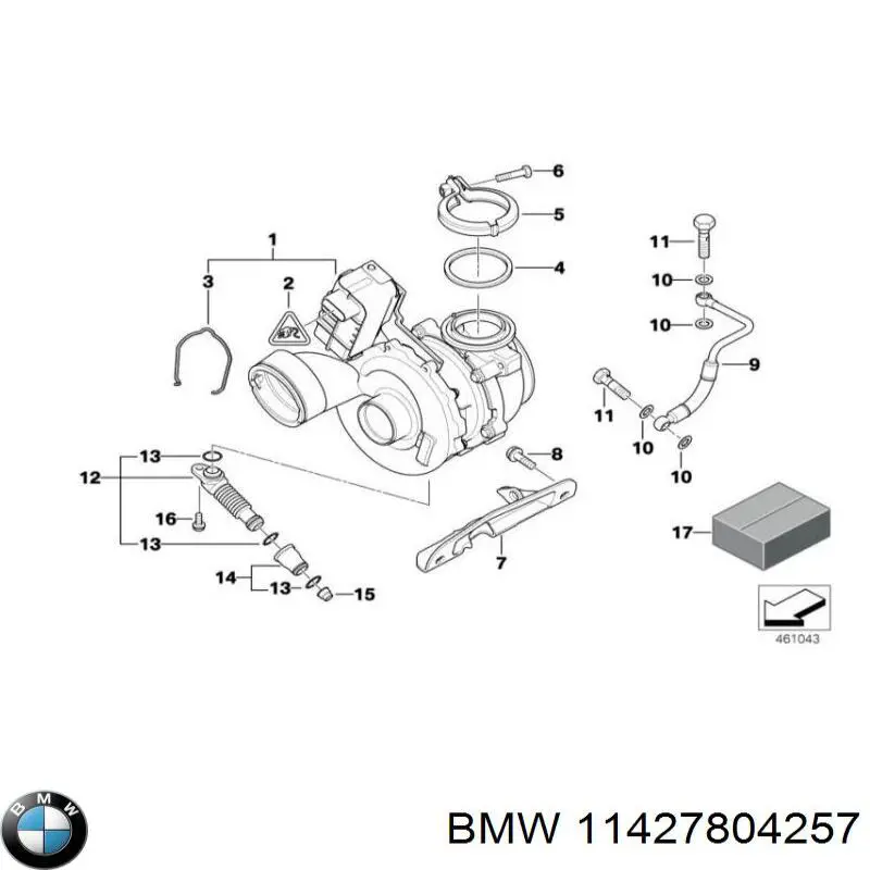 11427804257 BMW Króciec wentylacji kadłuba (separatora oleju)
