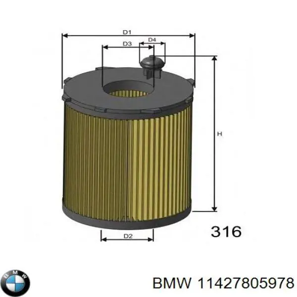 Filtr oleju 11427805978 BMW