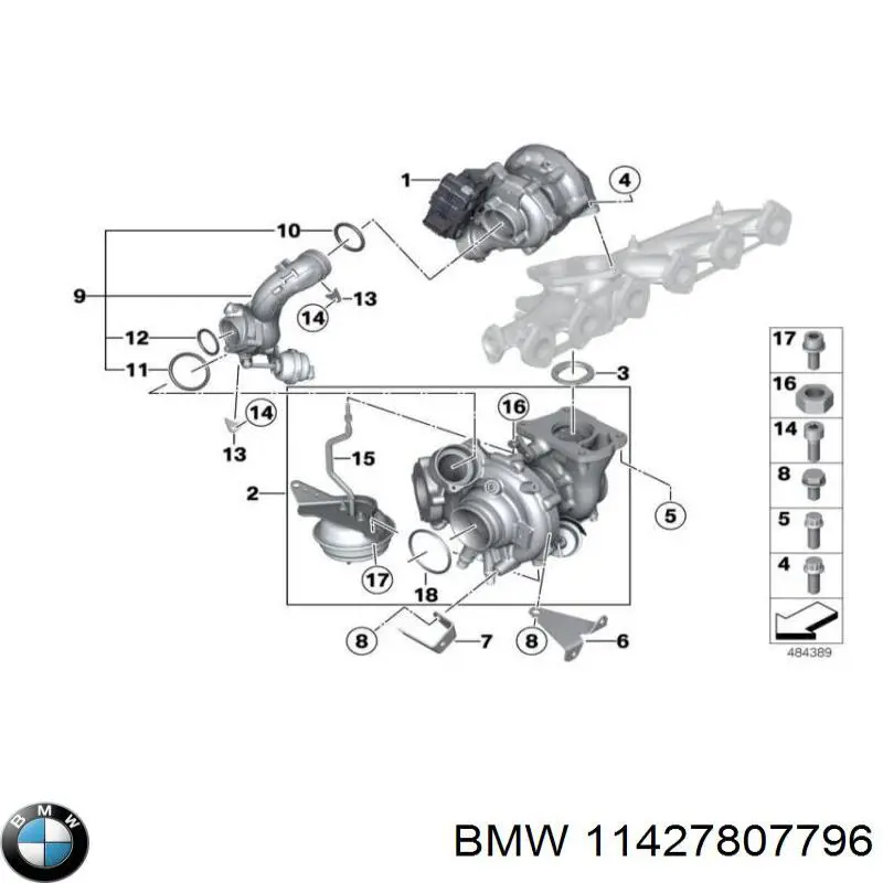11427807796 BMW Rurka (przewód) spływu oleju z turbiny