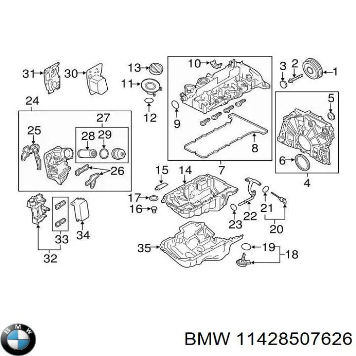 Chłodnica oleju, pod filtrem BMW 11428507626 cena, od 54,26 USD