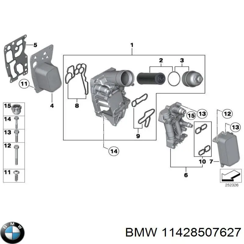 11428507627 BMW Chłodnica oleju, pod filtrem