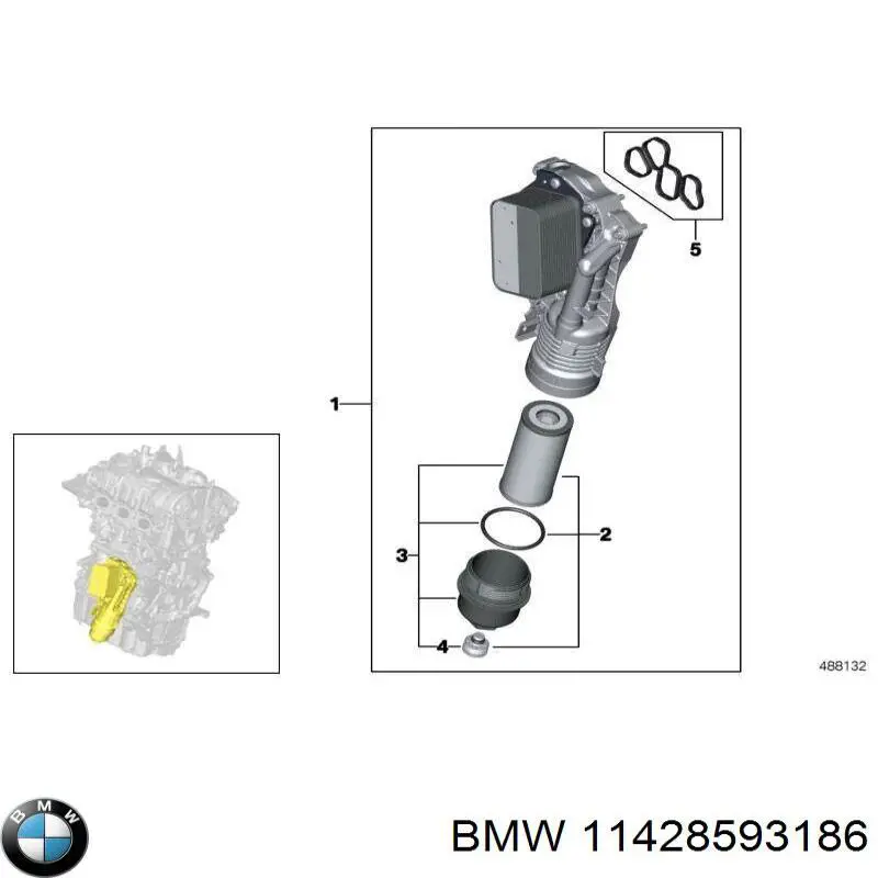 Filtr oleju BMW 11428593186 cena, od 11,59 USD
