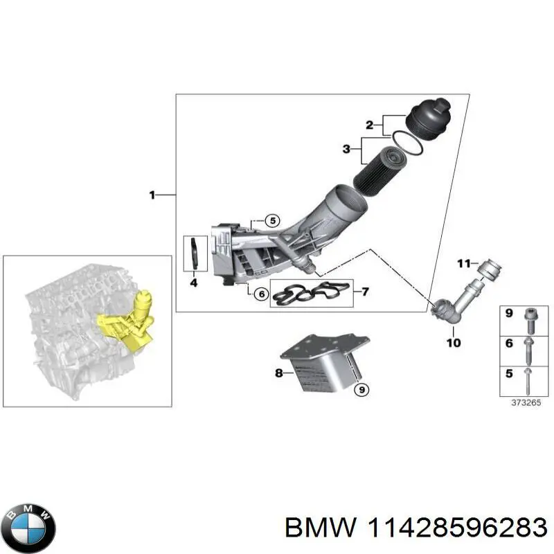 11428596283 BMW obudowa filtra oleju