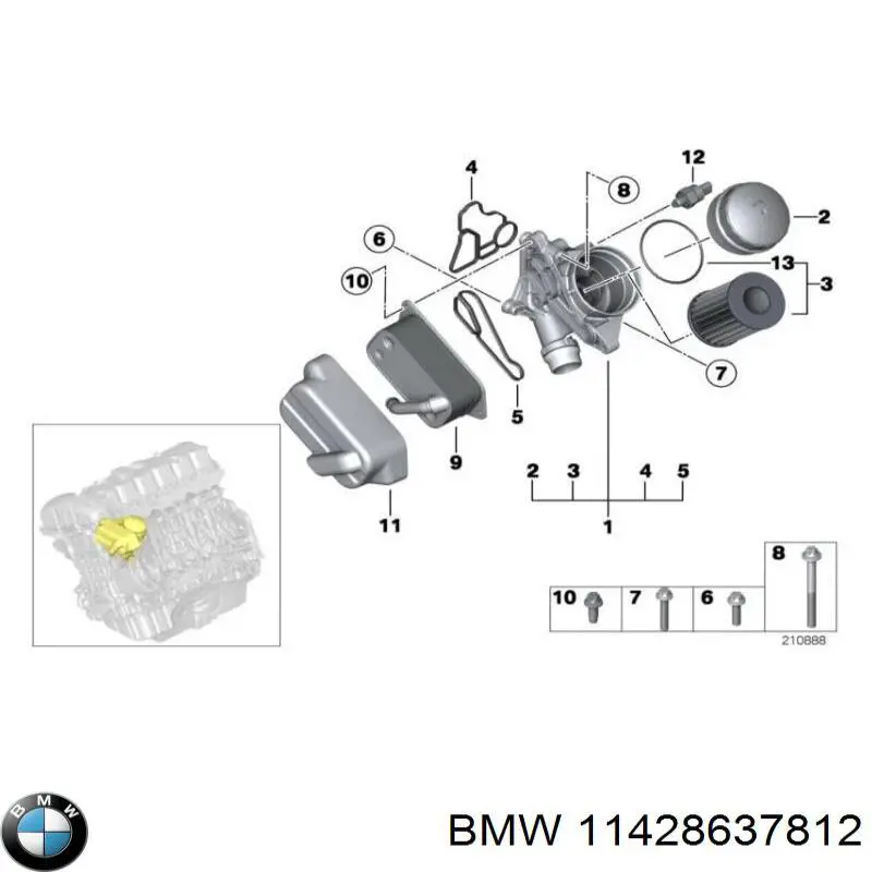 Obudowa filtra oleju BMW 11428637812 cena, od 95,56 USD