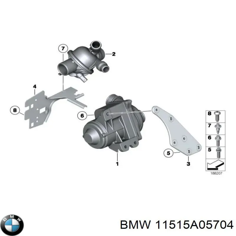 Pompa chłodząca wodna BMW 11515A05704 cena, od 386,19 USD