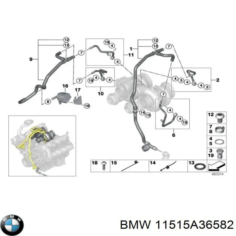 11515A36582 BMW pompa chłodzenia wodą, dodatkowa elektryczna