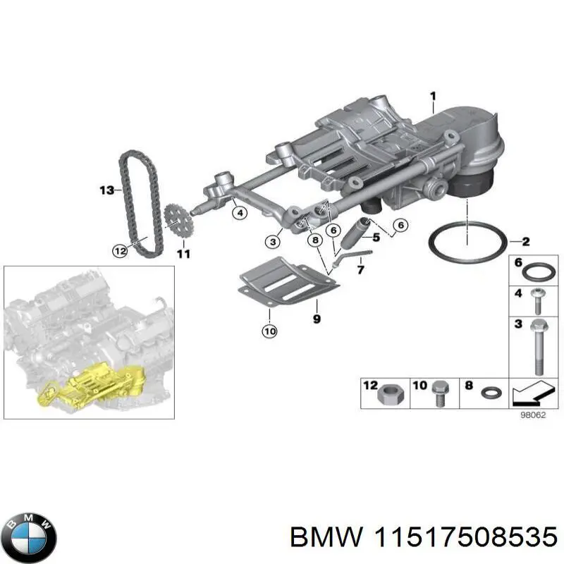Do koszyka 11517508535 BMW Uszczelka pompy wodnej