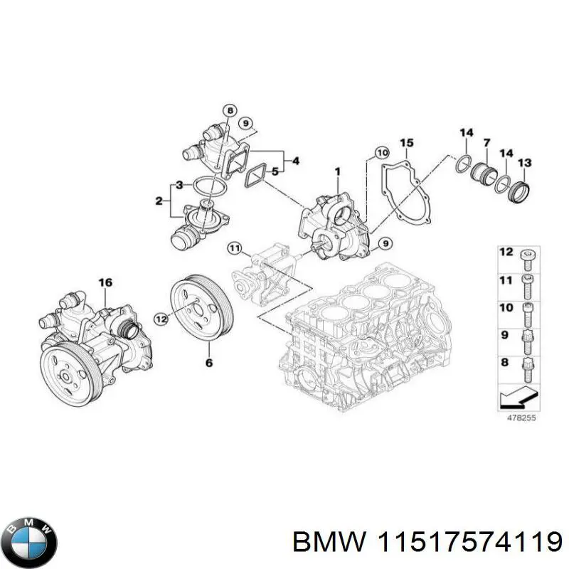 11517574119 BMW Pompa chłodząca wodna