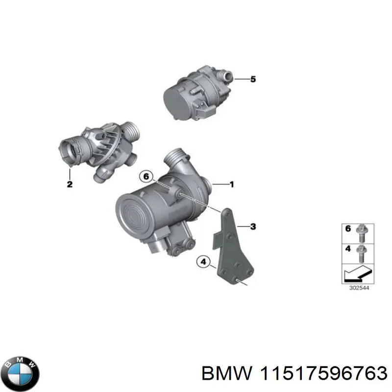 11517596763 BMW Pompa chłodzenia wodą, dodatkowa elektryczna