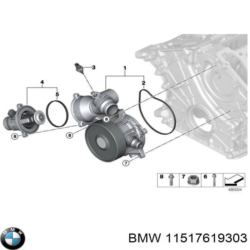 11517619303 BMW Pompa chłodząca wodna