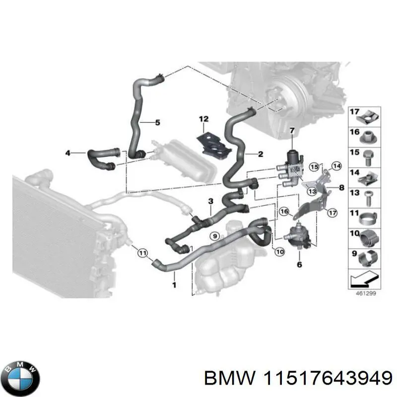 Do koszyka 64116834917 BMW Pompa chłodzenia wodą, dodatkowa elektryczna