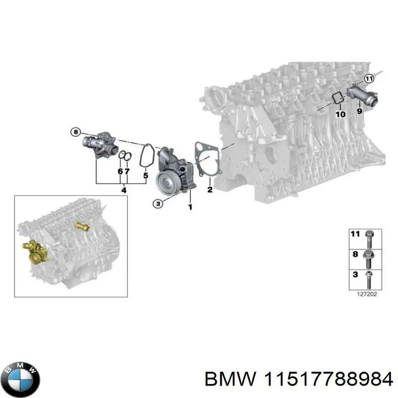 11517788984 BMW Uszczelka obudowy termostatu