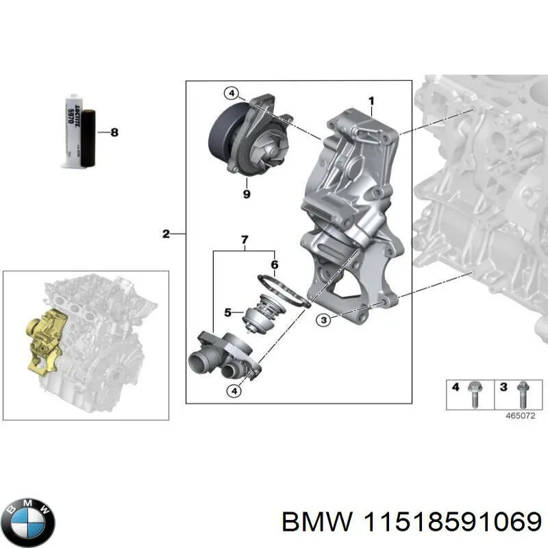 11518591069 BMW pompa chłodząca wodna