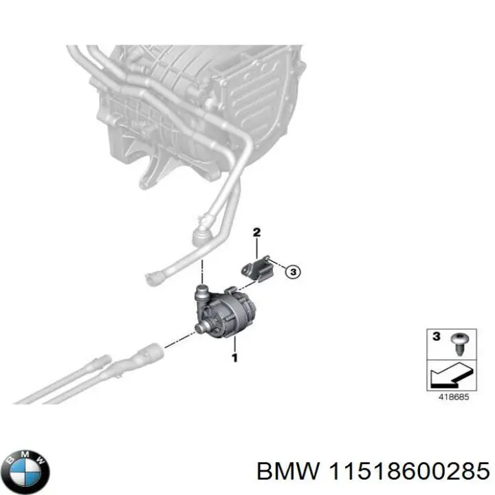 11518600285 BMW Pompa chłodzenia wodą, dodatkowa elektryczna