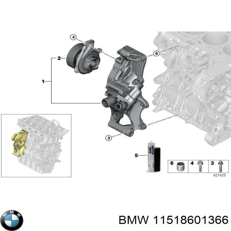 11518601366 BMW Pompa chłodząca wodna