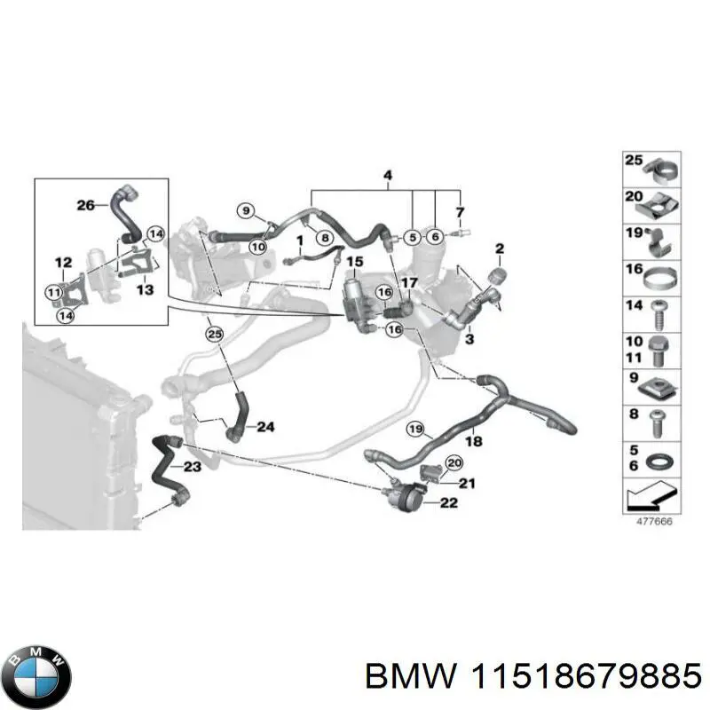 Pompa chłodzenia wodą, dodatkowa elektryczna BMW 11518679885 cena, od 86,57 USD