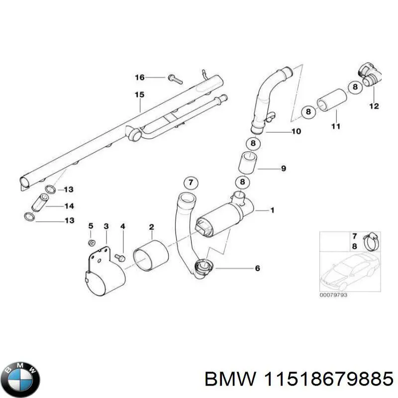 Do koszyka 11518679885 BMW Pompa chłodzenia wodą, dodatkowa elektryczna