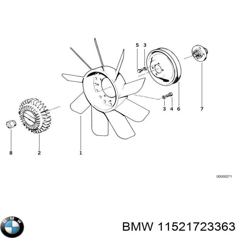 Do koszyka 11521723363 BMW Wentylator (wirnik) chłodnicy