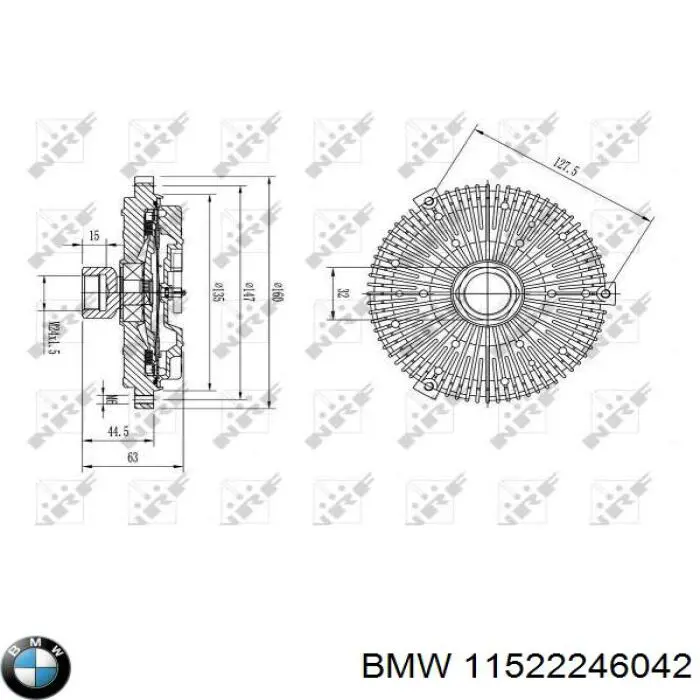 Sprzęgło wiskotyczne wentylatora chłodzenia BMW 11522246042 cena, od 66,66 USD