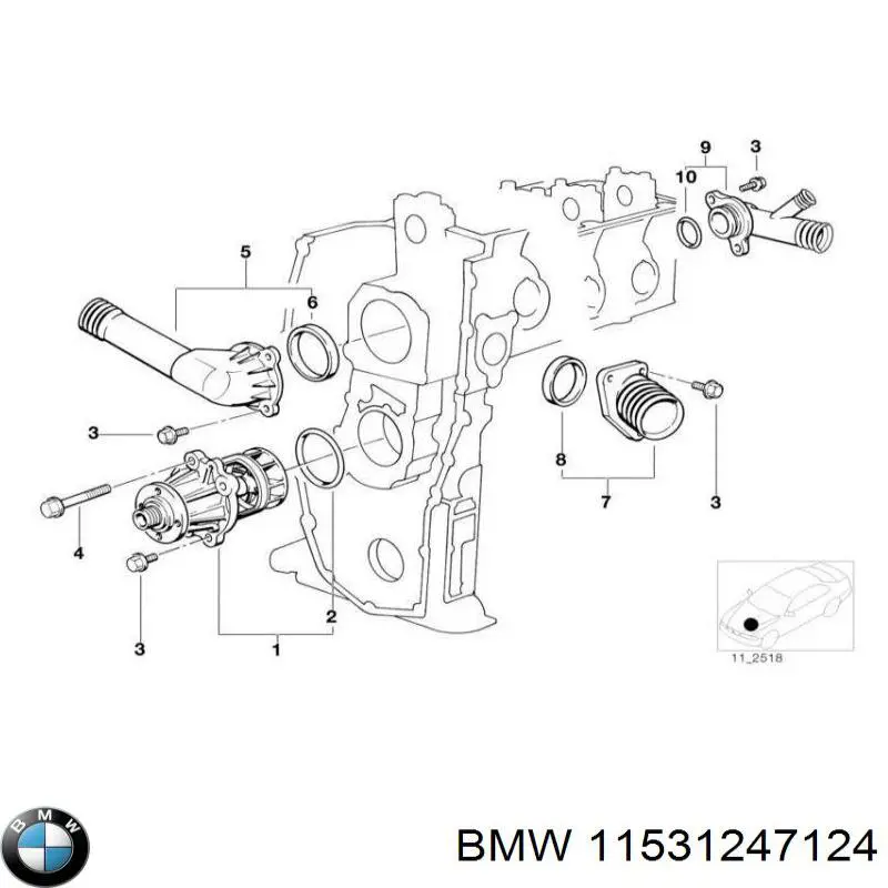 Uszczelka kołnierza (trójnika) układu chłodzenia do BMW 3 (E36)