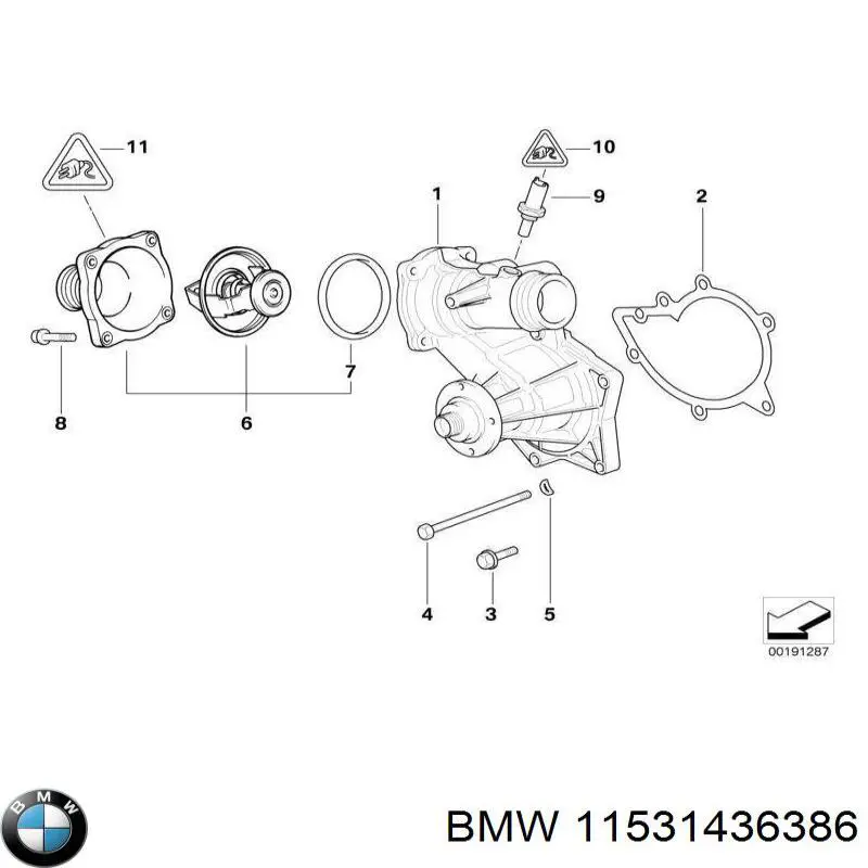 Termostat 11531436386 BMW