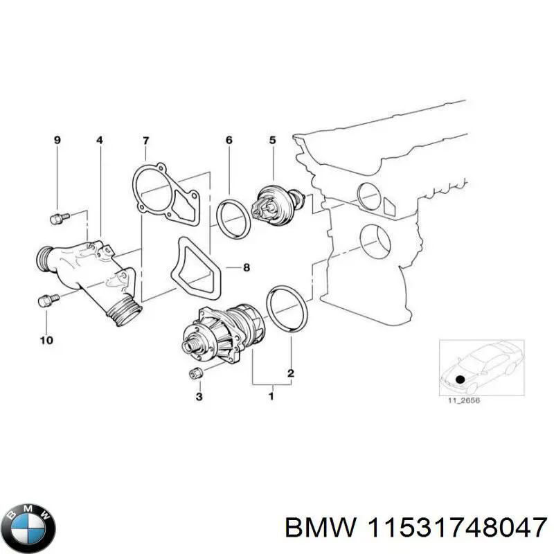Uszczelka termostatu do BMW 5  E34