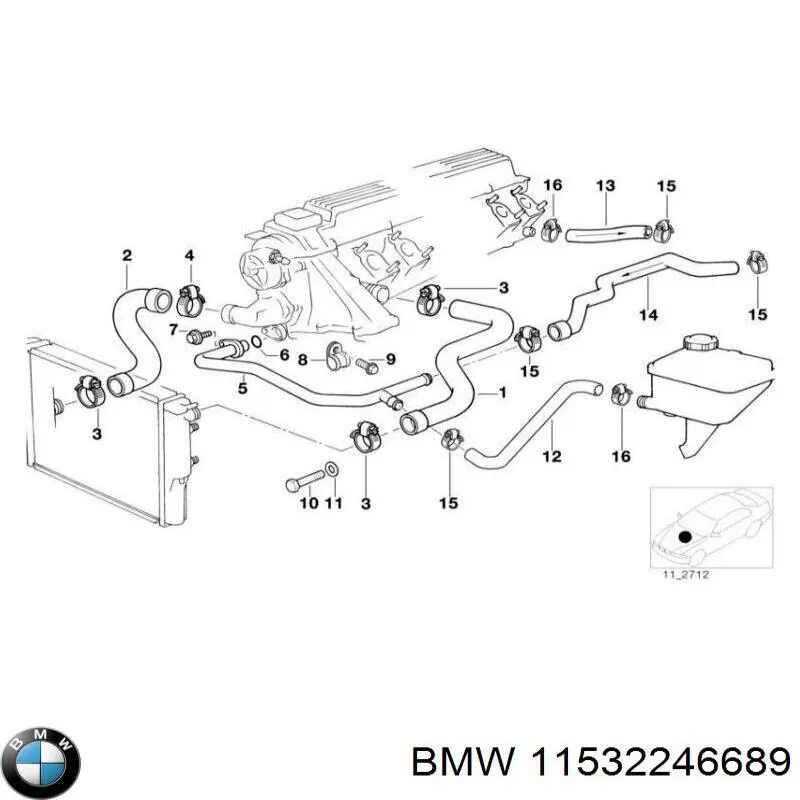 11532246689 BMW Przewód (króciec) układu chłodzenia