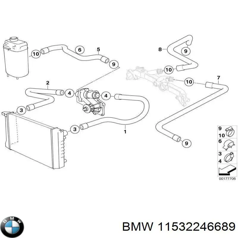 Przewód (króciec) układu chłodzenia BMW 11532246689 cena, od 144,06 USD