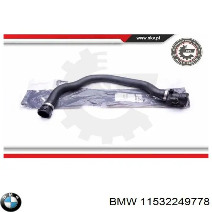 Przewód (króciec) chłodnicy górny BMW 11532249778 cena, od 44,76 USD