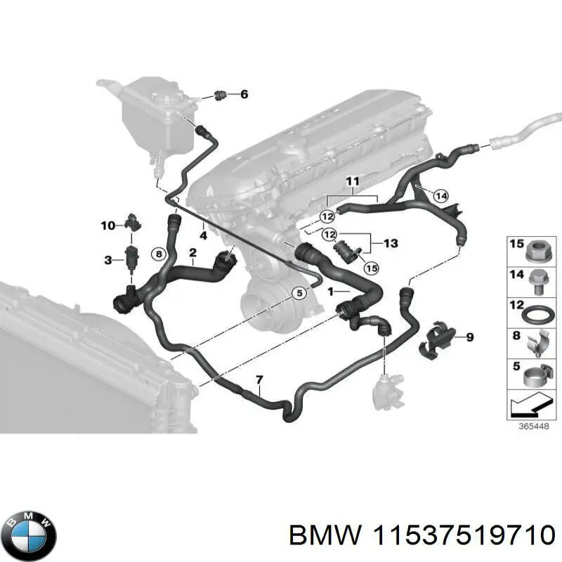 Przewód (króciec) układu chłodzenia BMW 11537519710 cena, od 54,04 USD