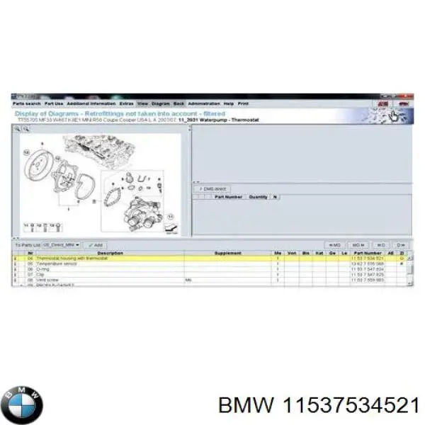 Obudowa termostatu 11537534521 BMW