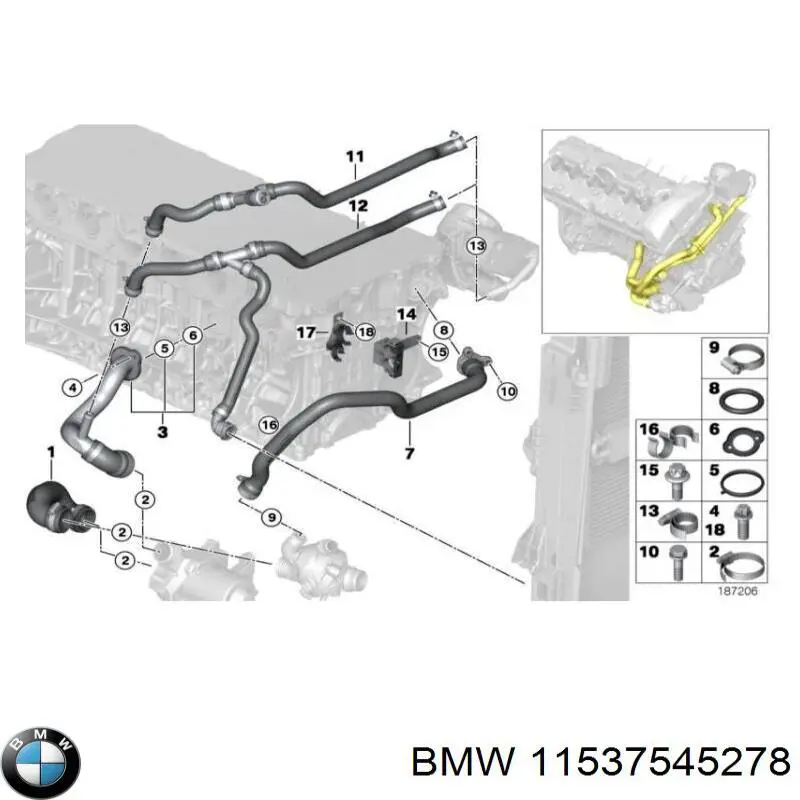 Uszczelka pompy wodnej BMW 11537545278 cena, od 5,99 USD