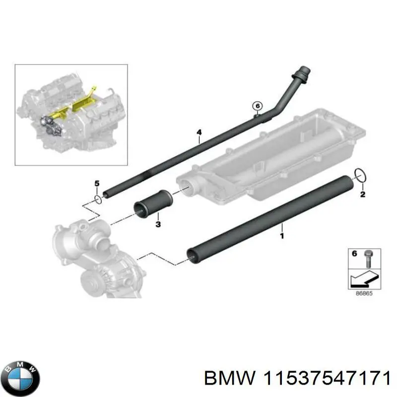 11537547171 BMW Przewód chłodnicy ogrzewacza (nagrzewnicy), zwrotny