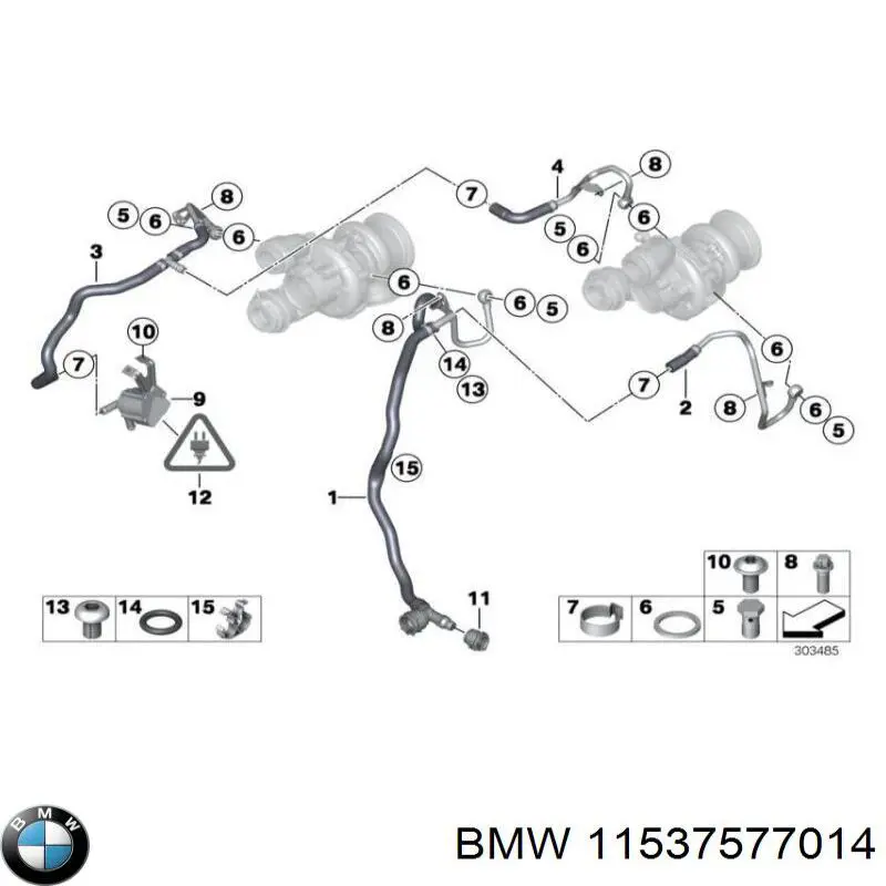 Przewód (króciec) chłodzenia turbiny cieczą, zwrotny BMW 11537577014 cena, od 38,48 USD