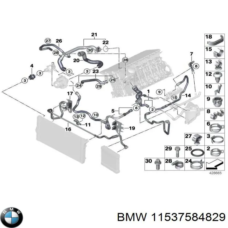 Do koszyka 11537584829 BMW Uszczelka termostatu